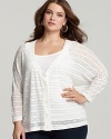 JET by John Eshaya Plus Size Striped Cardigan