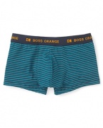 A stripe design adorns these soft, breathable and utterly comfortable trunks from BOSS Black.