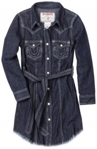 True Religion Girls 2-6x Rocky Denim Dress, Body Rinse, X-Small