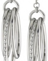 T Tahari Silver Tone Triple Orbital Drop Earrings