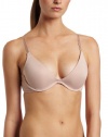 OnGossamer Women's Sleek and Lace Scoop Neck Push-Up Bra, Champagne, 32D