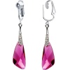 Handcrafted Fuchsia Austrian Crystal Inspire Clip On Earrings MADE WITH SWAROVSKI ELEMENTS