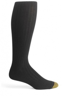 Gold Toe Men's ADC Aquafx Adams Rib Over the Calf Dress Sock, Black, 10-13 (Shoe Size 6-12.5)