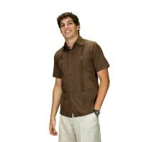 Guayabera Shirt for Men Poly Cotton. Short Sleeve