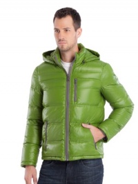 GUESS Chromatic Puffer Jacket, LEAF GREEN (XS)