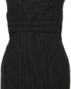 XOXO Pinstripe & Pintucked Sleeveless Dress [6175PIN8], BLACK, 1/2