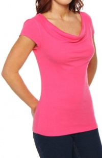 Three Dots Women's Cap Sleeve Cowl Neck Top