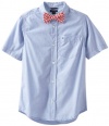 Tommy Hilfiger Boys 2-7 Short Sleeve Blaine Shirt With Bowtie, Summit Blue, 02 Regular