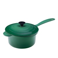 For nearly a century, Le Creuset has handcrafted enameled cast iron cookware of superlative quality, durability and versatility. Available in a wide array of cheery colors, the Iron Handle Saucepan's compact size is ideal for whipping up a sauce or gravy, or for preparing caramel and candy. With its innovative anti-drip pouring rim, the pan provides maximum control on the stovetop or when pouring into serving bowls or plates.