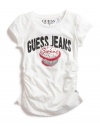 GUESS Kids Girls Cupcake Logo Tee, WHITE (7/8)