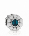 This winning PANDORA charm depicts a sterling silver ribbon with colored enamel center.