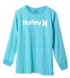 Hurley Boys 8-20 Long Sleeve Logo Tee, Blue, Medium