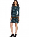 Plenty by Tracy Reese Women's Diamond Foulard Knit Dress, Indigo Multi, Petite