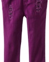 Baby Phat Girl's 7-16 Rips and Sequins Jeans, Plum, 16