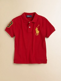 A classic polo shirt features signature Big Pony embroidery and an applied 3 patch for sporty style.Polo collarShort sleevesButton-frontUneven vented hemCottonMachine washImported Please note: Number of buttons may vary depending on size ordered. 