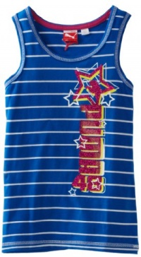 Puma - Kids Girls 7-16 Stripes Tank Top, Victoria Blue, Small