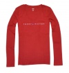 Tommy Hilfiger Women Long Sleeve Beads Logo V-Neck T-Shirt