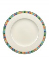 Make every meal bright with Villeroy & Boch's Twist Alea dinner plates. With an enamel colorblock design reminiscent of Spanish tile and a vivid band of color along the rim.