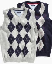 This classic Tommy Hilfiger argyle sweater vest is a must have for back-to-school.