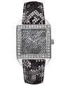 Classic GUESS glam blends with snake prints on this glistening watch.