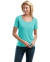 Port Authority Women's Scoop-Neck T-Shirt, Dusty Aqua, X-Large