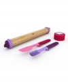 Born to bake. Bright and colorful, this chef's set stocks your kitchen with the essentials-an adjustable rolling pin, pie timer, small spatula and pastry brush-to make baked goods truly great.