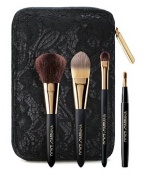 SAKS EXCLUSIVE. This Mini Brush Collection includes four brushes: The Foundation Brush, The Blush Brush, The Blending Brush and The Retractable Lip Brush. The brushes are housed in eminently collectible packaging, adorned in limited edition black lace to echo the fabric's importance in Dolce & Gabbana oeuvre. Made in Italy.