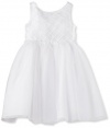 Sweet Heart Rose Girls 2-6X Sequin Special Occasion Dress, White, 6X