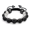 Bling Jewelry Bracelet Inspired by Shamballa Jewels Reversible Black and White Crystal Bead 12mm