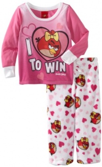 AME Sleepwear Girls 7-16 I Love Angry Birds Pajama Set