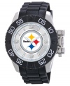 Show love for the Steel City! Root for your team 24/7 with this sporty watch from Game Time. Features a Pittsburgh Steelers logo at the dial.