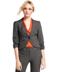 Every closet needs a clean-cut blazer and this style from XOXO totally delivers with its close-fit tailoring and ruched, three-quarter sleeves. (Clearance)