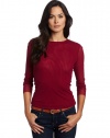 Only Hearts Women's Tulle 2 Ply Long Sleeve Crew Neck