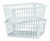 United Solutions Small Plastic Storage Baskets, White, Set of 2