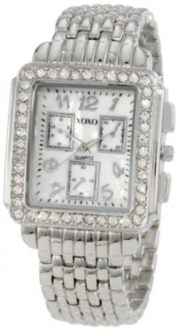 XOXO Women's XO5313  Silver-tone Bracelet With Rhinestones Accent Watch