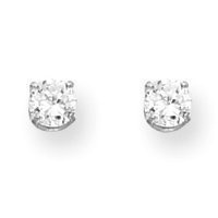 14K White Gold 5mm CZ Earrings New in Gift Box