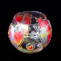 Hearts of Fire Glass Votive