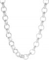 Simplicity is always in style. Kenneth Cole New York's subtle necklace features interlocking round links in silver tone mixed metal. Approximate length: 18 inches + 3-inch extender.