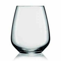 Stemless Atelier wine glasses by Luigi Bormioli. These eye-catching glasses will forever change the way you enjoy wine. Perfect for everyday sipping as well as special soirées, these stemless goblets will enliven any occasion.