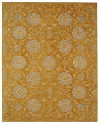 Safavieh Anatolia Collection Handmade Gold and Blue Hand-Spun Wool Area Rug, 3-Feet by 5-Feet