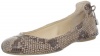 Calvin Klein Women's Priya Classic Python Ballet Flat,Light Taupe,8 M US