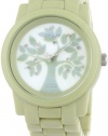 Sprout Women's ST5021MPLG Eco-Friendly Diamond Accented Tree Motif Dial and Green Corn Resin Bracelet Watch