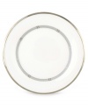 Beautiful in its simplicity, this dinnerware collection features a timeless, elegant design. The pristine white bone china is accented by a single, shimmering band of platinum. The understated beauty will add a refined sophistication to your dining experience for years to come.