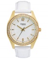 A captivating watch from Caravelle by Bulova embellished with crystal shimmer and golden shine.