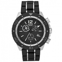 Fossil Quartz, Polyurethane Black Band Black Dial - Women's Watch JR1234