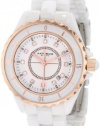 Akribos XXIV Women's AKR485WTR Allura Rose-Tone White Ceramic Watch