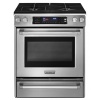 KitchenAid Pro Line KGSS907XSP 30 Slide-in Gas Range 4 Sealed Burners, Convection, Self Clean