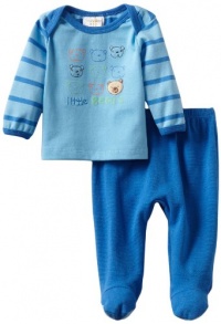 ABSORBA Baby-Boys Newborn Footed Pant Set, Blue, 6-9 Months