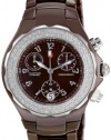 Michele Women's MWW12A000011 Tahitian Diamond Ceramic Chocolate Chronograph Watch