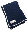 Nautica William Cable Navy Knit Blanket